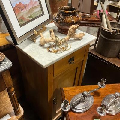 Antique marble top night stand
