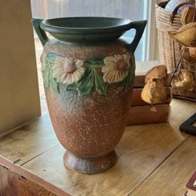 Large Roseville vase Dahlrose 12 inches tall