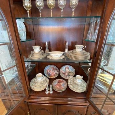 China cabinet is 5' wide by 7' tall