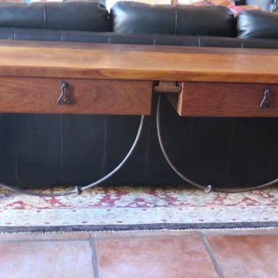 Mexican Walnut Two Drawer Console