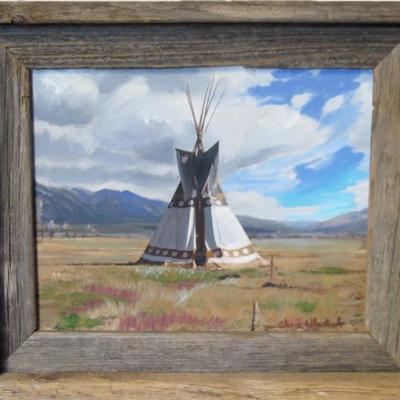 Sheri Albrecht "Taos Tee.Pee" Oil On Artist Board