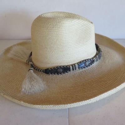 Big Ben Saddlery Palm Leaf Vintage Cowboy Hat With Horsehair Hat Band