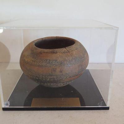 Pre Columbian Pot in Acrylic Box