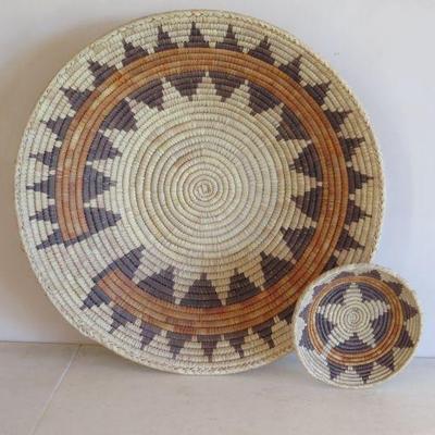 Polychrome Navajo Wedding Basket Lot of 2