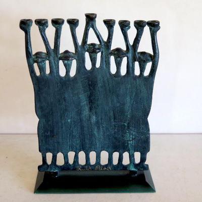 Ruth Block Brutalist Bronze Menorah