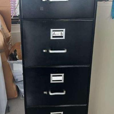 Pa181 tall black filing cabinet lot 2)