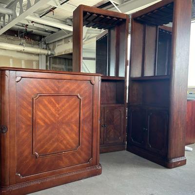 Pa100v milina solid wood bar table and cabinets
