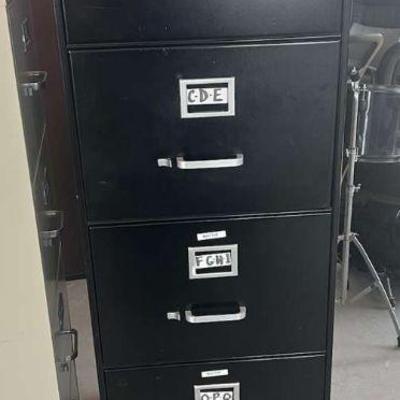 Pa153 tall black filing cabinet lot 1)