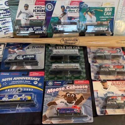 Seattle Mariners Collectible Memorabilia * Trains, Bat, Cards, Windsock
