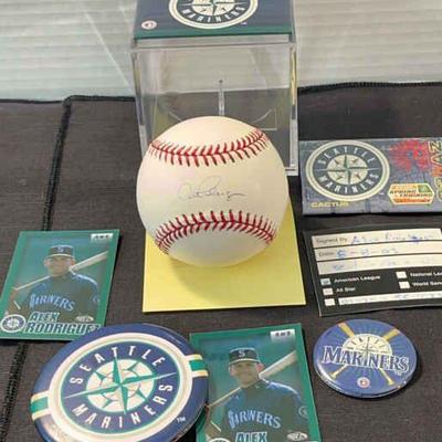 Alex Rodriguez 2002 Autographed Baseball with Clear Case * Magnets & Pins
