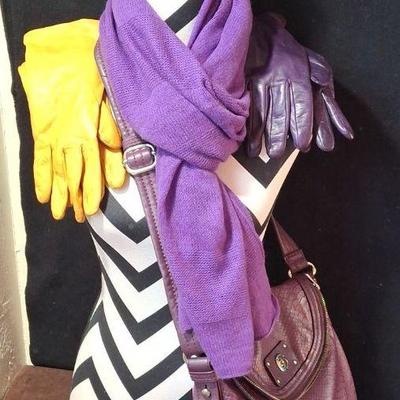 U Of W Huskies Colored Marc Jacobs Handbag And Nordstrom Scarf & Gloves
