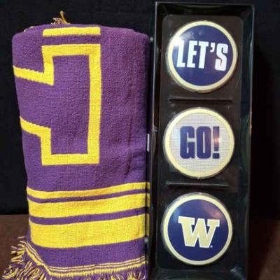 U Of W Huskies * LET'S GO U of W * UW Afghan
