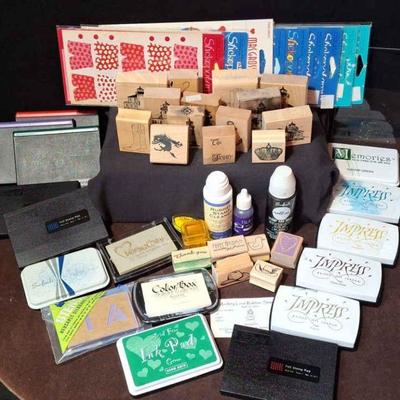 Stamper's MUST Have * Stamps * Ink Pads * 9 Pkgs Of Stickers * Ink & Stamp Cleaner

