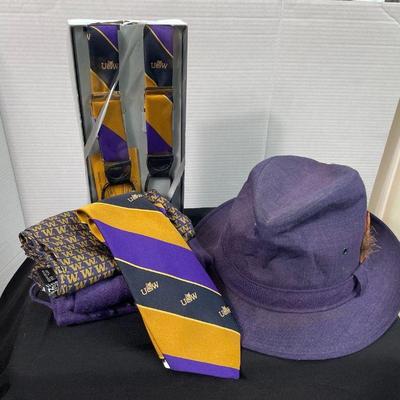 UW Men’s Accessories * Tie * New Suspenders * Silk Scarf * Austin Reed Fedora Style Hat * L
