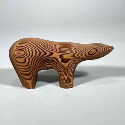 Gerd Untermann (1930-2020) Carved Bear | Mid-Century carved wood bear figurine by Gerd Untermann, signed on bottom “GERD / CANADA” - h. 5...