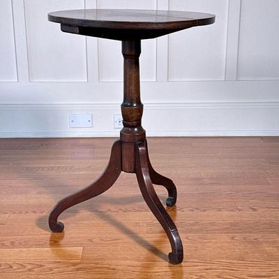 Antique Tripod Candle Stand | Having a round split top - h. 25.5 x dia. 18 in

