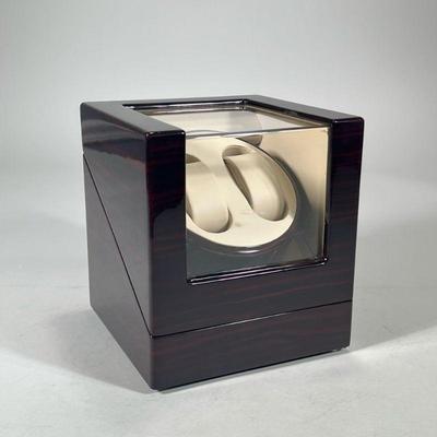 JQueen Automatic Watch Winder | Elegant box with space for two watch storage and maintenance. - h. 8 x l. 7 x d. 7 in

