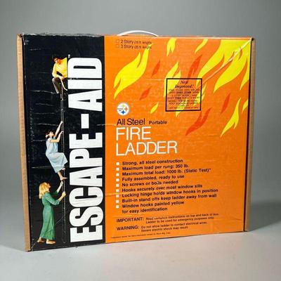Escape-Aid Fire Ladder | All steel portable fire ladder - w. 14.5 x l. 19 x d. 4.5 in (in box)

