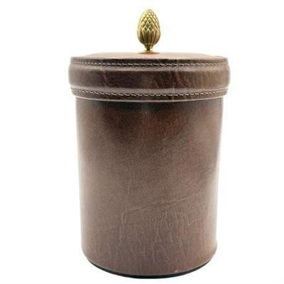 Lot 025-115   
Mid-Century Heirloom Brand Leather Tobacco Humidor Jar
