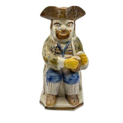 Lot 002-074  
Early 19th C English Prattware Toby Jug (Large)