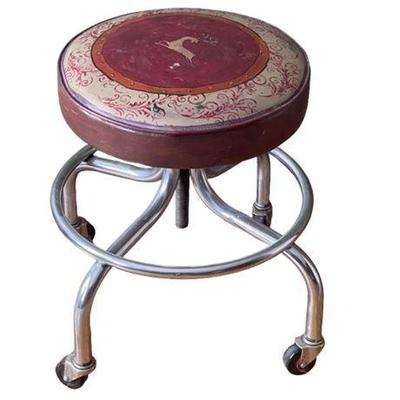 Lot 187   
Medical Stool Chrome Base, Vintage