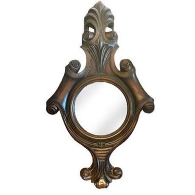 Lot 023 
Carved Oak Wood Wall Mirror, Large