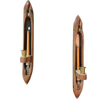 Lot 027-175   
Loom Shuttle Candlestick Holders (2ct)