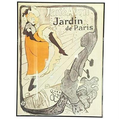 Lot 028-150  
"Jardin de Paris" , Toulouse-Lautrec, Framed Lithograph Print