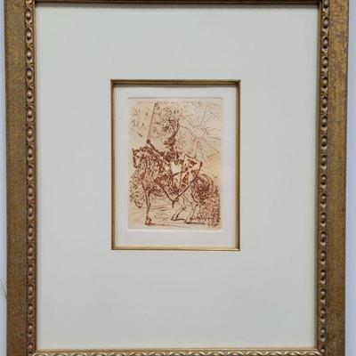 Restrike Etching Plate Signed By Salvador Dali 1968 El CID