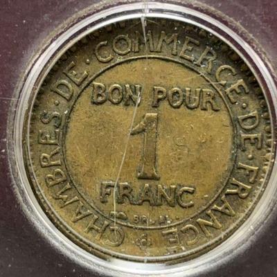 1921 1 franc coin