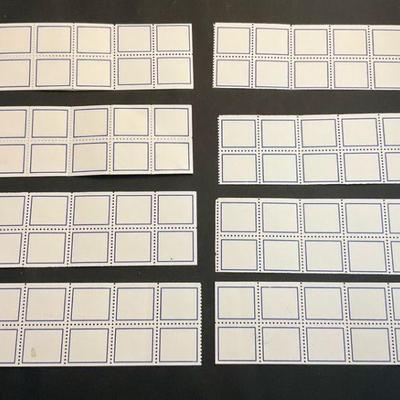 Test dummy booklet panes of 10 "blue rectangles"