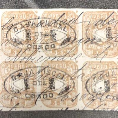 1883 peru with unusual 1885 hand cancel