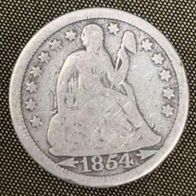 1854 seated liberty dime