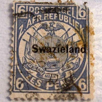 1889 sa republic over printed swazieland
