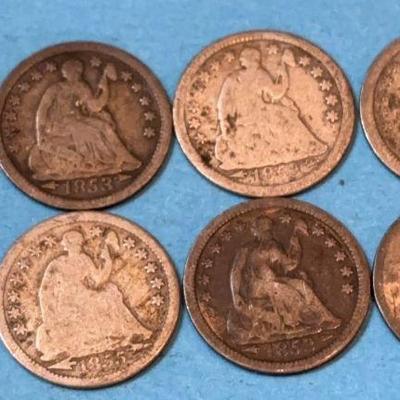 U s. seated dimes 1840s & 1850s