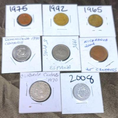 Coins spain costa rica, nicaragua, dominicana & others