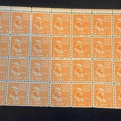 Sheet 1 2c benjamin franklin stamps