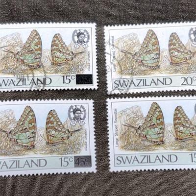 Four swaziland 1990 swordtail butterfly
