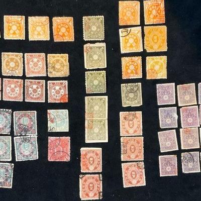 Antique japan revenue stamps