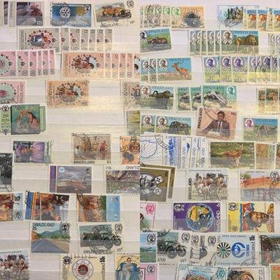 Large number of swaziland stamps