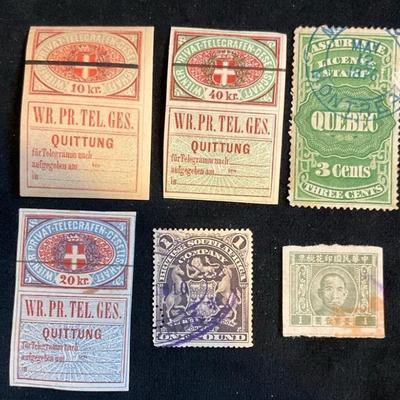 Austrian quebec revenue tax, & chinese stamps & more