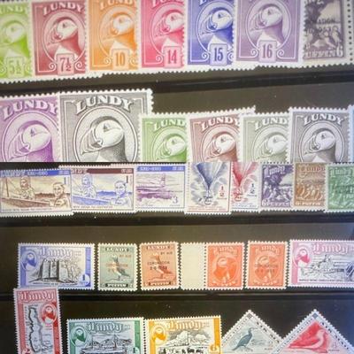 Variety of lundy stamps including puffin series