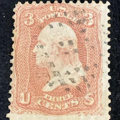 Light canceled 3 cent washington 1861 civil war stamp
