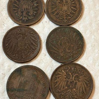German hungarian coins late 1800s