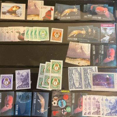 Several stamp series from norway