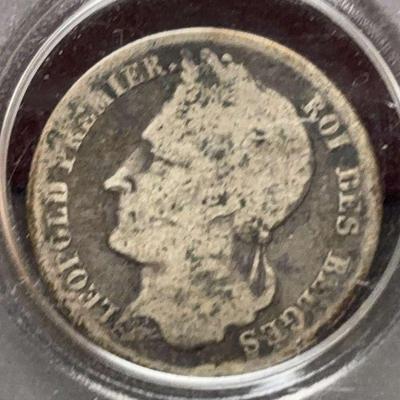 Silver 1843 1 2 franc belgium