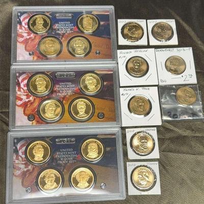 Presidential 1 proof coin sets & loose coins