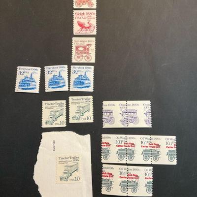 Us transportation set of 7 different stamps 1981 1984