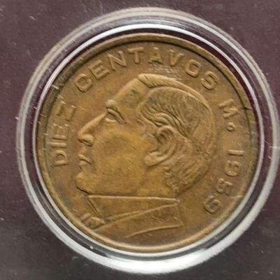 1959 mexico diez centavos coin