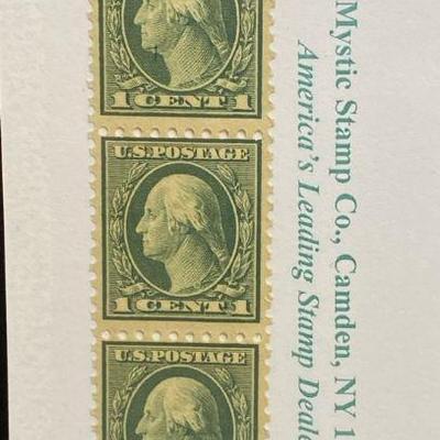 1c washington booklet pane of 3 vf m